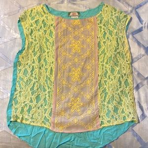 Flying tomato crochet top, see through detail, size large